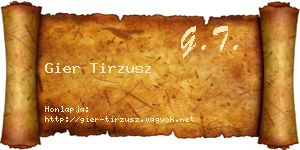 Gier Tirzusz névjegykártya
